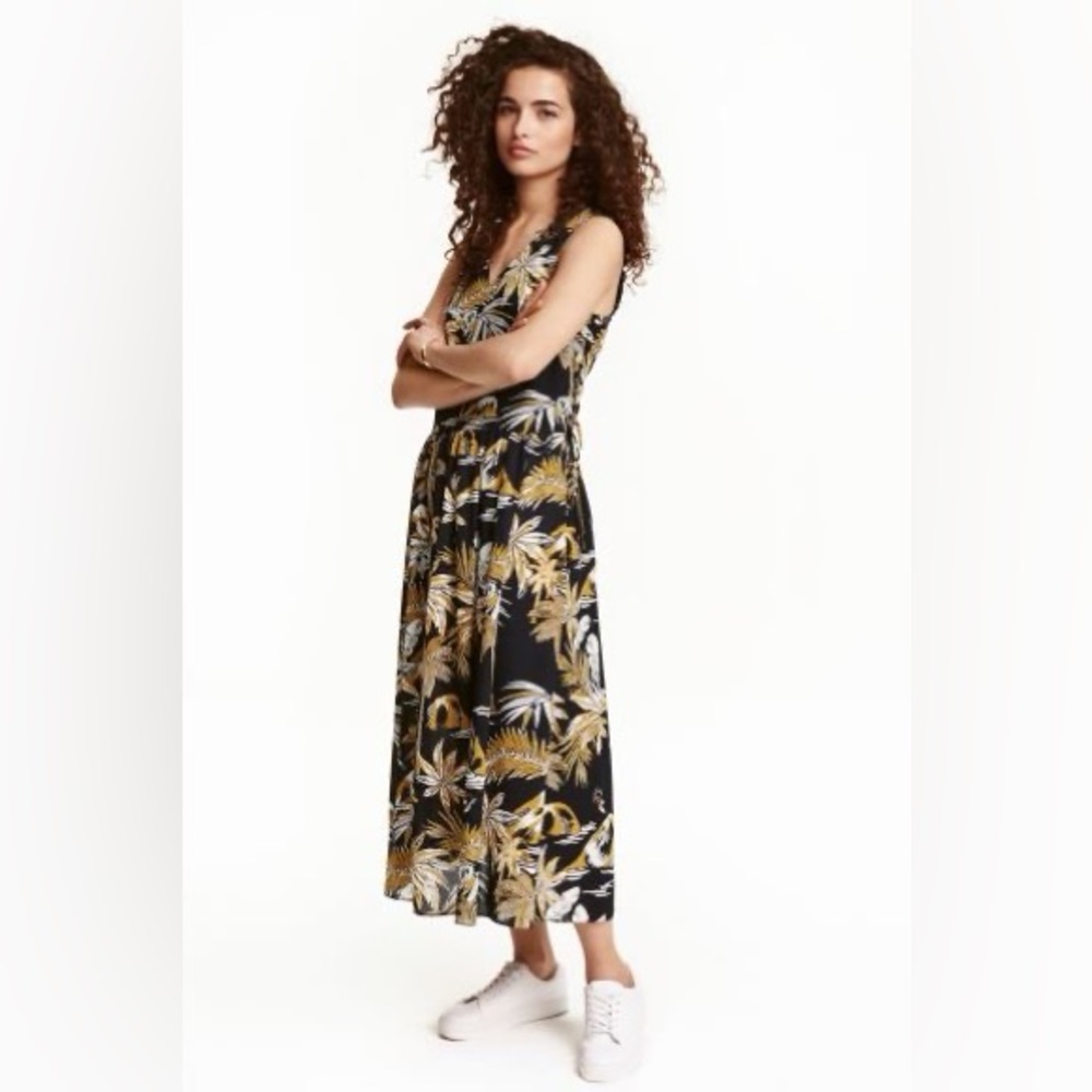 H&M Island Print Sleeveless Maxi Dress, Size 10